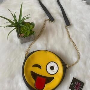 Olivia Miller Round Emoji Crossbody Bag with Chain Strap